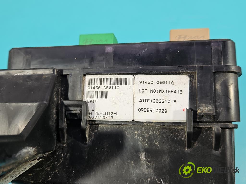 Kia Picanto III  17- 1.2 MPI 84KM manual 61.8 kW 1197 cm3 5- skříňka pojistková 91450-G6011A (Pojistková skříňka)