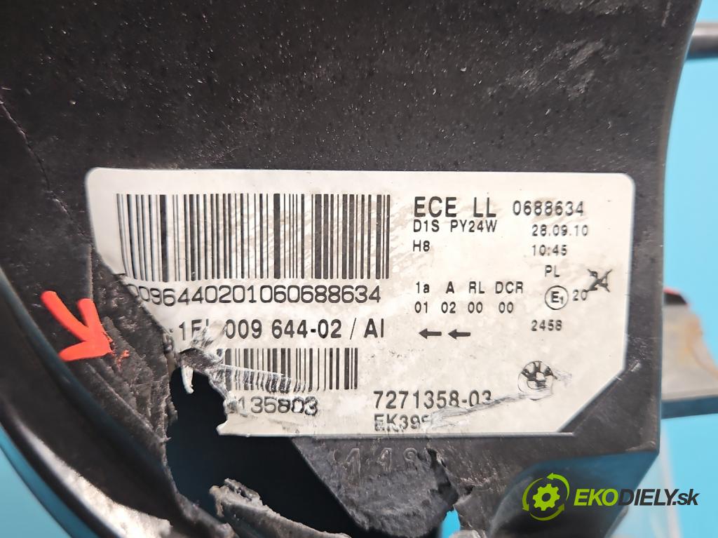 Bmw X6 E71 2007–2014 3.0d 306KM automatic 225 kW 2993 cm3 5- Reflektor: pravý 7271358 (Svetlo predné pravé)