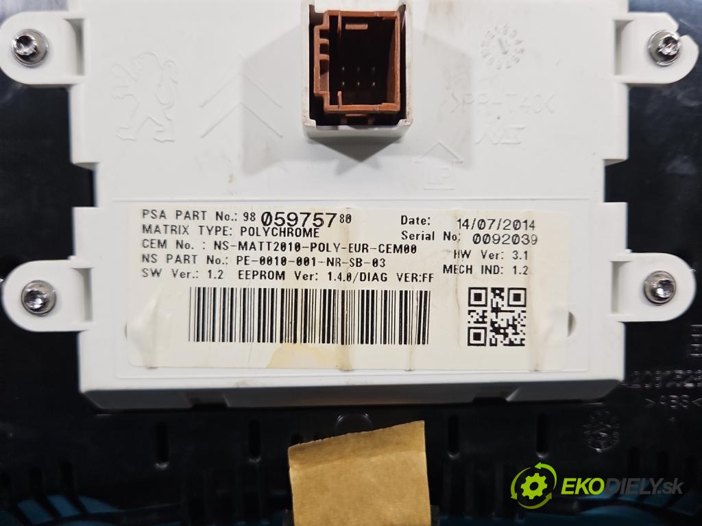 Citroen DS4 11-15 2.0 hdi 163 HP manual 120 kW 1997 cm3 5- prístrojovka/ budíky 9806659580 (Prístrojová doska)