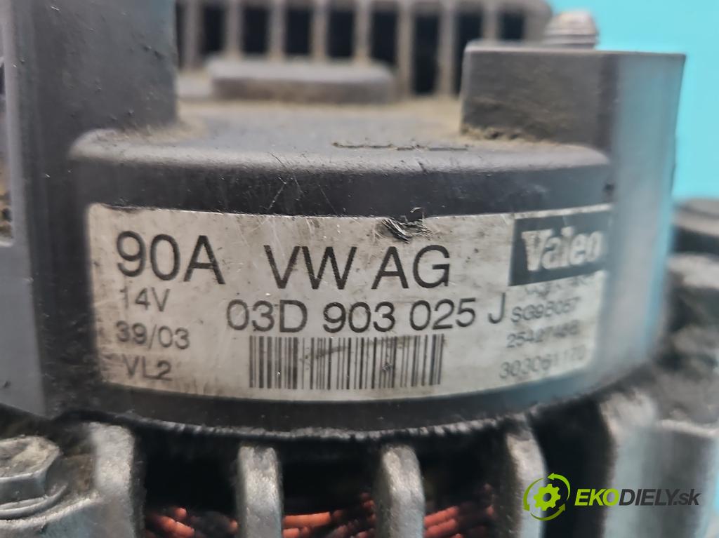 Vw Polo IV 9N 2001-2009 1.2 6V 54 HP manual 40 kW 1198 cm3 5- Alternator 03D903025J (Alternátor)