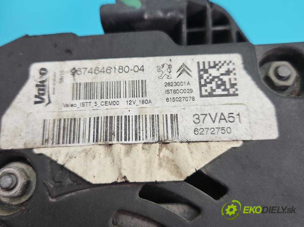 Citroen C4 Cactus 2014-2020 1.6 hdi 92 HP automatic 68 kW 1560 cm3 5- Alternator 9674646180-04 (Alternátor)