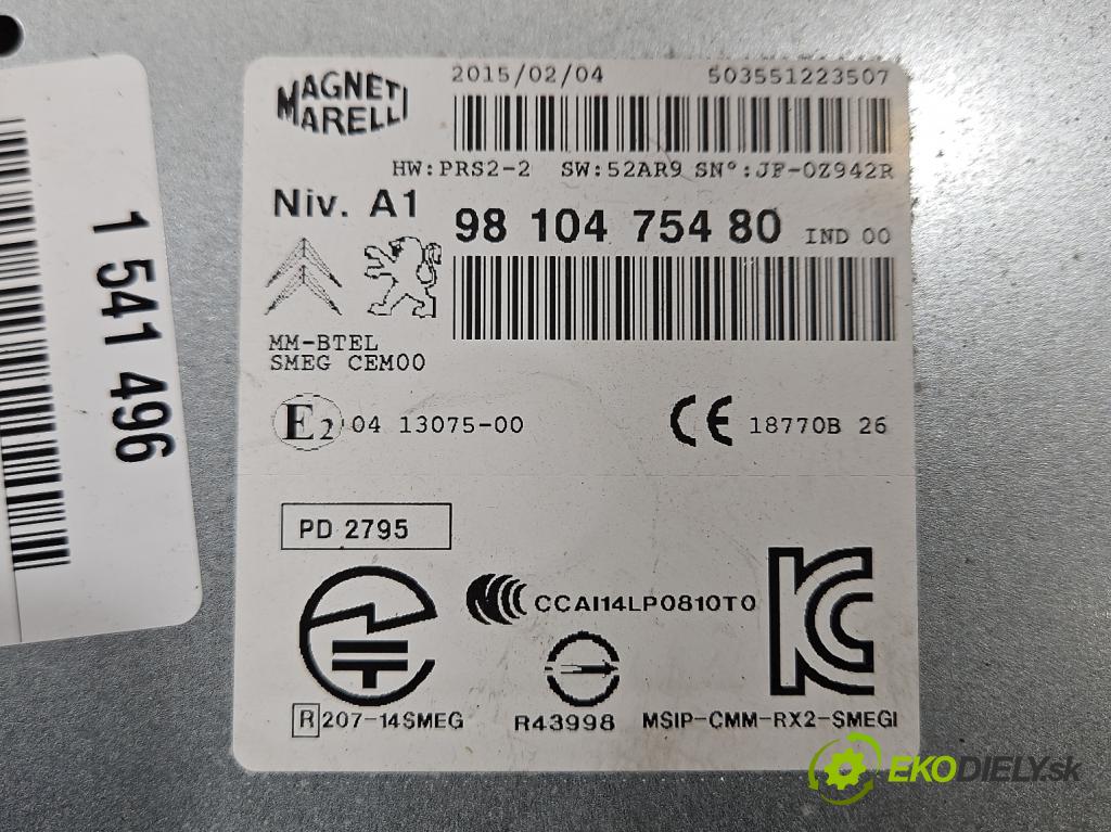 Citroen C4 Cactus 2014-2020 1.6 hdi 92 HP automatic 68 kW 1560 cm3 5- Radio originál 9810475480