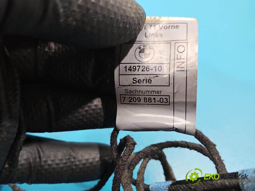 Bmw X6 E71 2007–2014 3.0d 306KM automatic 225 kW 2993 cm3 5- rukoväť predné ľavé mimo: 7209881 (Kľučka dverí vonkajšia predná ľavá)