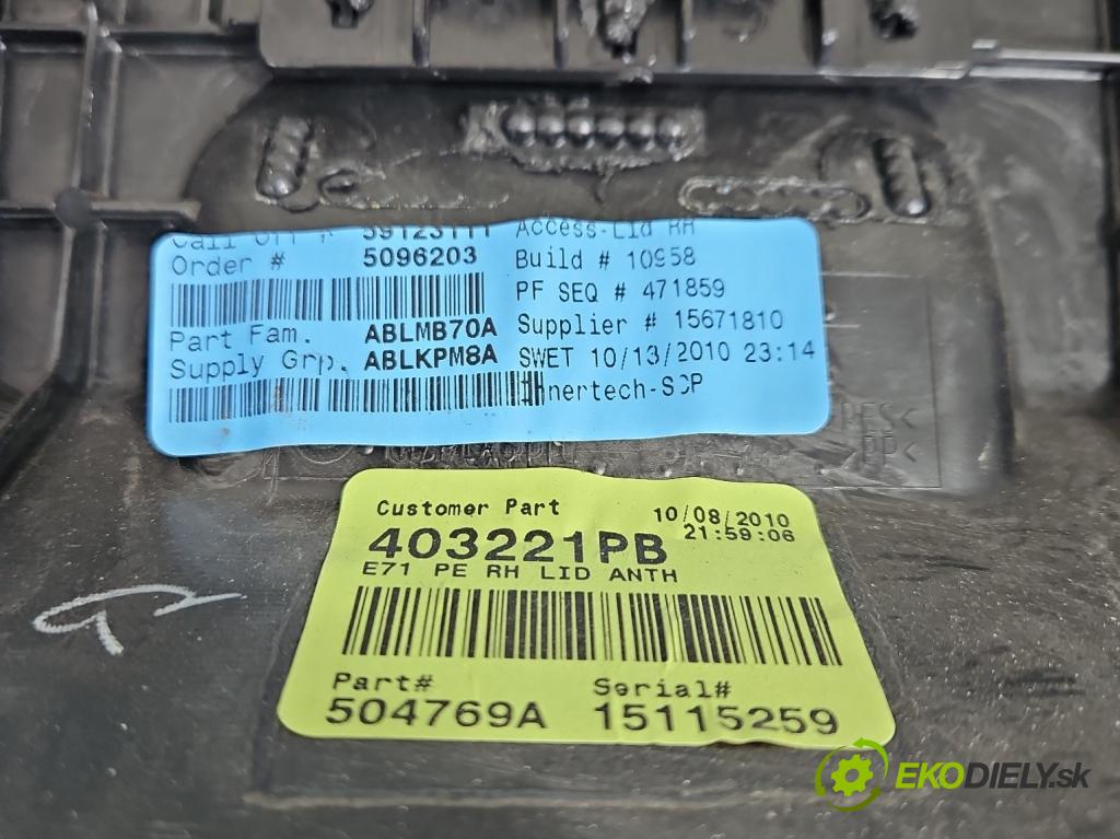 Bmw X6 E71 2007–2014 3.0d 306KM automatic 225 kW 2993 cm3 5- Čalounictví: kufra: pravé 6981054