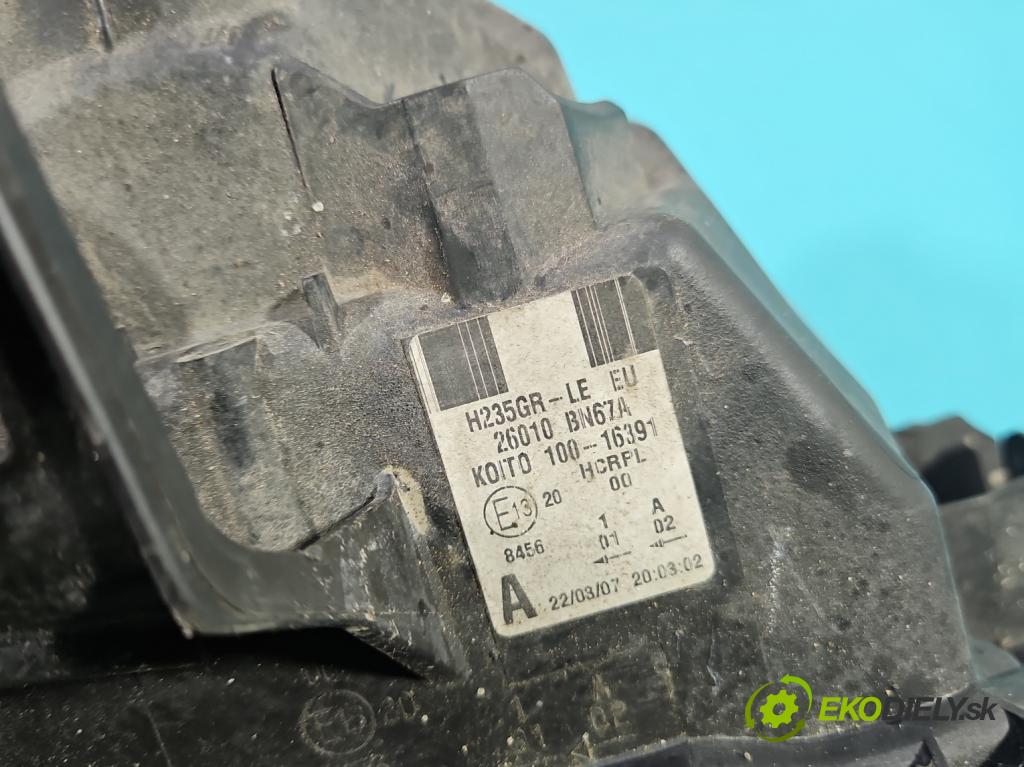 Nissan Almera N16 2000-2006 1.8 16V 116 HP manual 85 kW 1769 cm3 5- Reflektor: pravý 26010-16391 (Svetlo predné pravé)