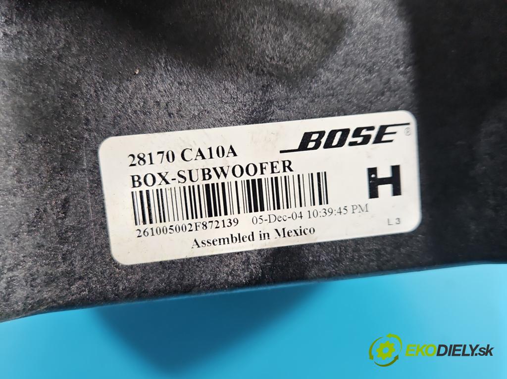 Nissan Murano Z50 2003-2008 3.5 V6 234KM automatic 172 kW 3498 cm3 5- Subwoofer: 28170-CA10A (Audio zariadenie)