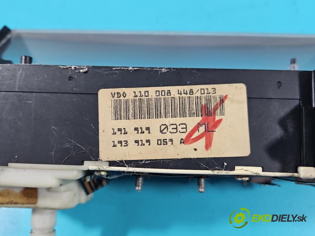 Vw Golf II 1983-1992 1.6 td 60 hp manual 44 kW 1570 cm3 5- Přístrojová deska 193919059A (Přístrojová deska)