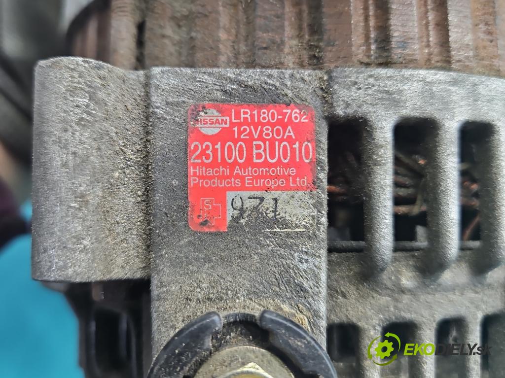 Nissan Almera N16 2000-2006 1.8 16V 114 HP manual 84 kW 1769 cm3 3- Alternator 23100BU010 (Alternátor)