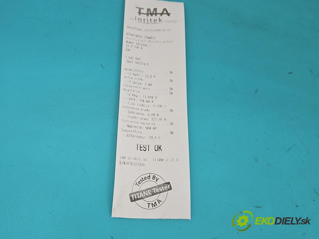 Opel Vectra C 2002-2008 1.9 cdti 120 HP manual 88 kW 1910 cm3 5- Alternator A4048 (Alternátor)