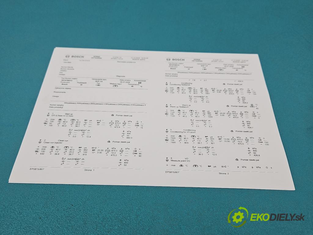 Vw Transporter T5 2003-2015 1.9 tdi 84KM manual 62 kW 1896 cm3 5- vstrekovacie čerpadlo 0414720313 (Vstrekovač paliva)