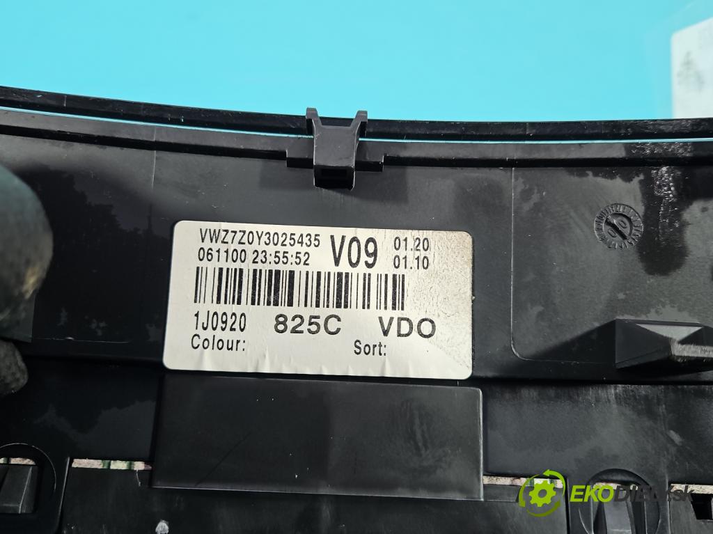 Vw Golf IV 1997-2003 1.9 tdi 101 HP manual 74 kW 1896 cm3 5- prístrojovka/ budíky 1J0920825C (Prístrojová doska)