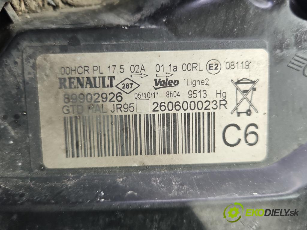 Renault Scenic III 2009-2016 1.5 dci 95 HP manual 70 kW 1461 cm3 5- Reflektor: ľavý 260600023R (Kľučka dverí ostatné)