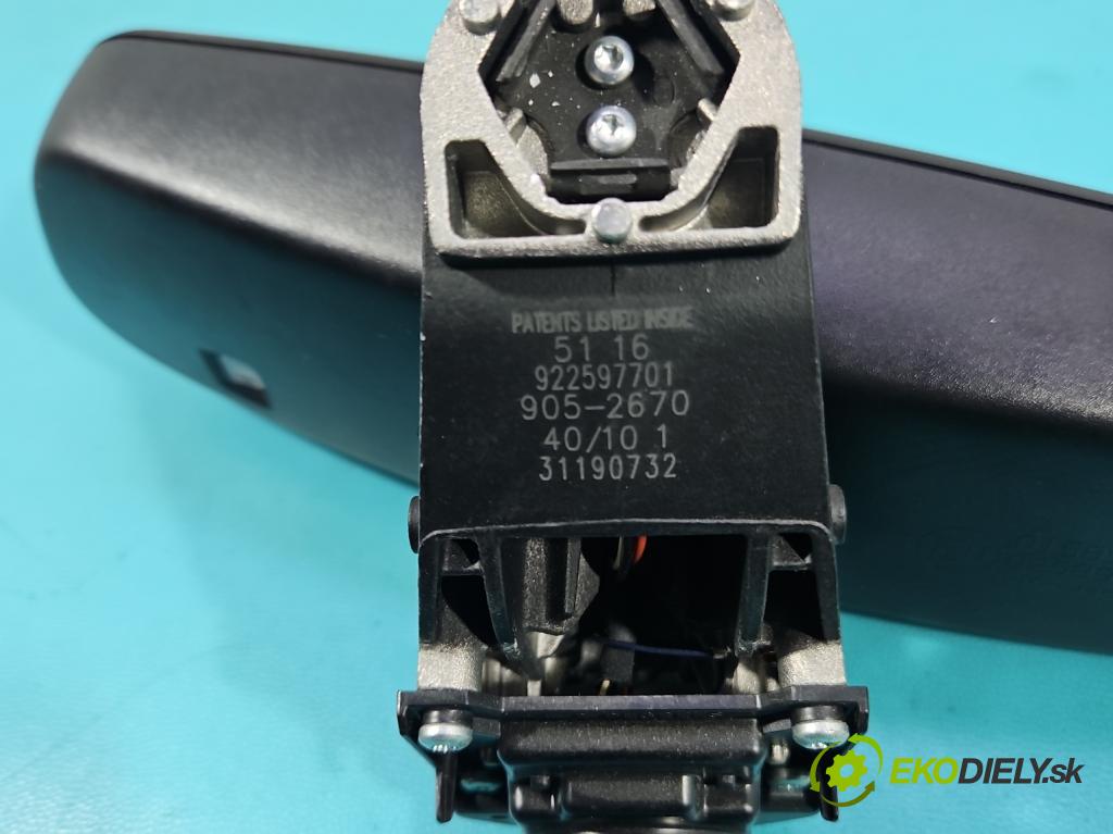 Bmw X6 E71 2007–2014 3.0d 306KM automatic 225 kW 2993 cm3 5- zrkadlo uvnitř: 922597701 (Spätné zrkadlo vnútorné)