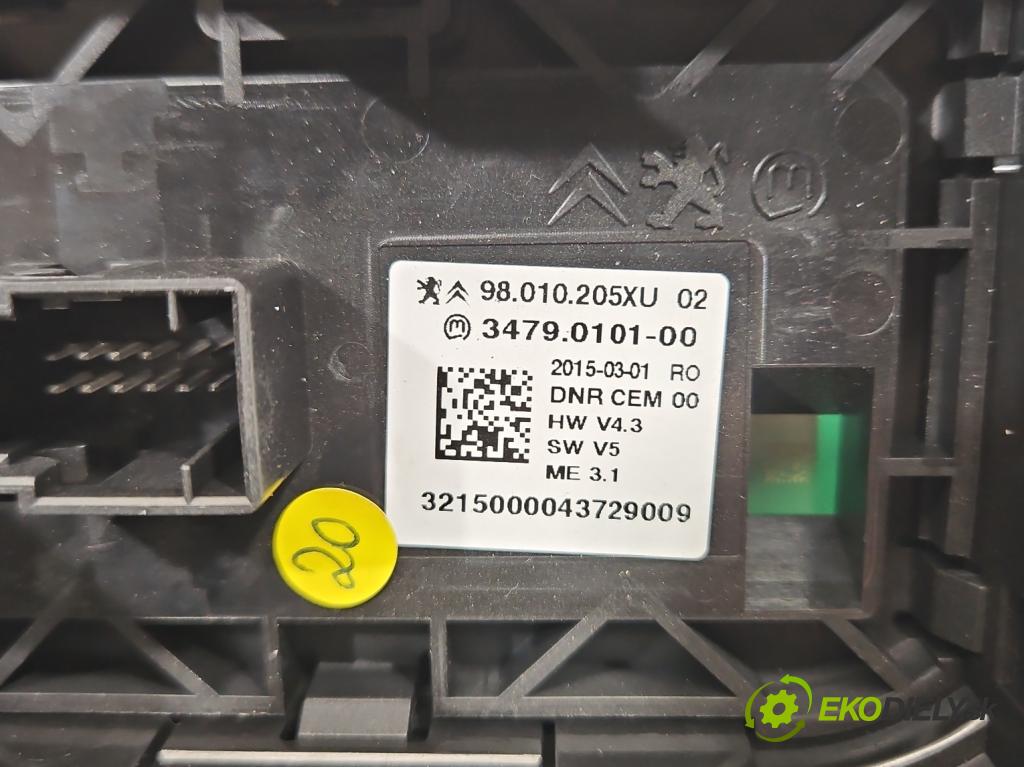 Citroen C4 Cactus 2014-2020 1.6 hdi 92 HP automatic 68 kW 1560 cm3 5- Páka: Změny: stupeň,rýchlosť 98010205XU (Rýchlostná páka (kulisa))