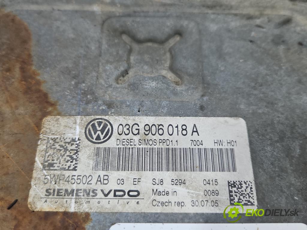 Vw Passat B6 2005-2010 2.0 tdi 140 HP automatic 103 kW 1968 cm3 4- riadiaca jednotka motora 03G906018A