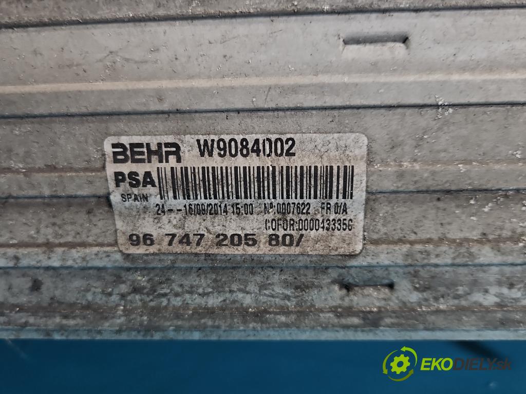 Citroen DS4 11-15 2.0 hdi 163 HP manual 120 kW 1997 cm3 5- Intercooler 9674720580 (Intercooler (chladič nasávaného vzduchu))