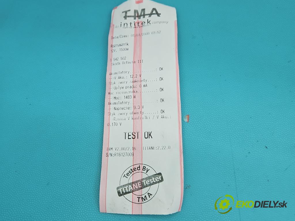 Skoda Octavia III 2013- 2.0 tdi 150 HP manual 110 kW 1968 cm3 5- štartér 02M911024S (Štartér)