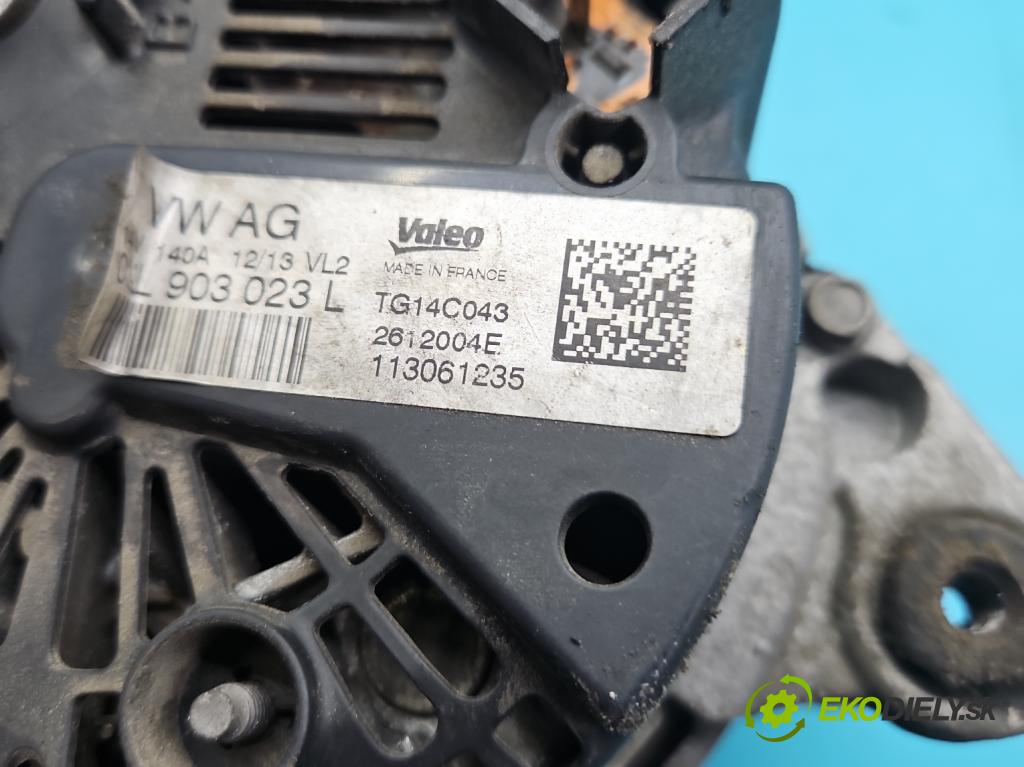 Skoda Octavia III 2013- 2.0 tdi 150 HP manual 110 kW 1968 cm3 5- Alternator 03L903023L (Alternátor)