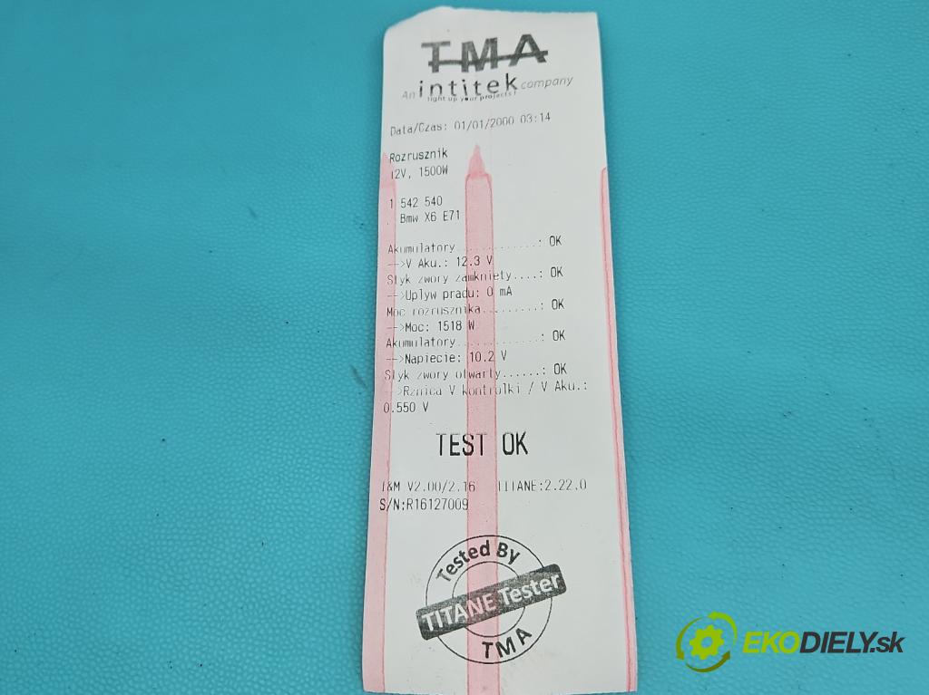 Bmw X6 E71 2007–2014 3.0d 306KM automatic 225 kW 2993 cm3 5- štartér 0001115069 (Štartér)