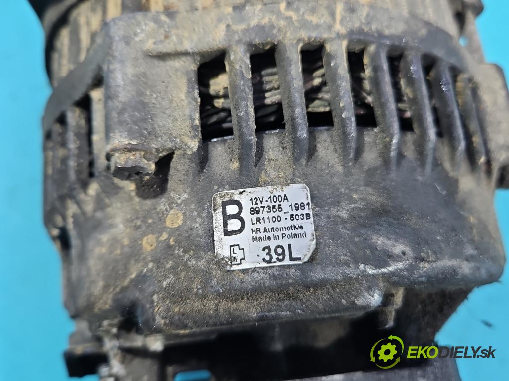 Opel Meriva A 2002-2010 1.7 cdti 101 HP manual 74 kW 1686 cm3 5- Alternator 897355-1981 (Alternátor)