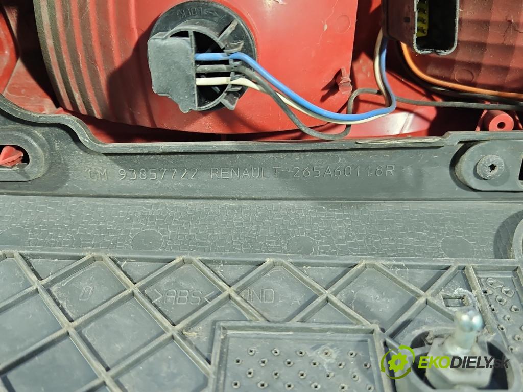 Renault Trafic II 2001-2014 2.0 dci 114 HP manual 84 kW 1995 cm3 5- svetlo / reflektor zadné pravé 265A60118R (Kľučka dverí ostatné)
