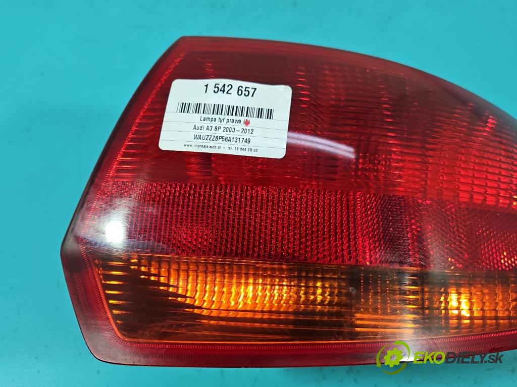 Audi A3 8P 2003-2012 2.0 tdi 140 HP manual 103 kW 1999 cm3 5- svetlo / reflektor zadné pravé 8P4945096C (Kľučka dverí ostatné)