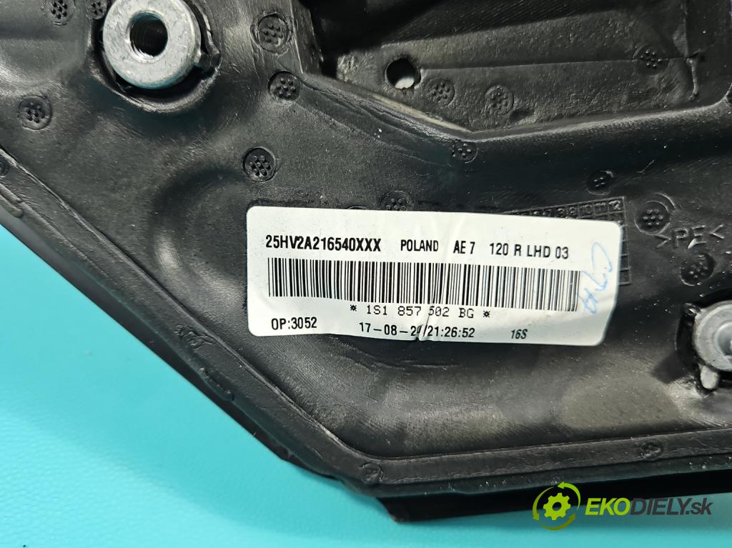 Vw Up 1.0 MPI 60 HP manual 44 kW 999 cm3 3- zrkadlo pravé 1S1857502BG (Kľučka dverí ostatné)
