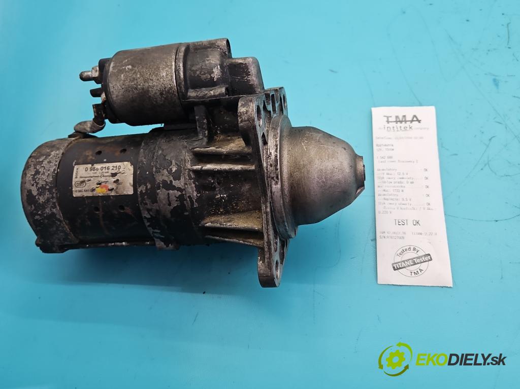Land rover Discovery I 1989-1998 2.5 TD 113 HP manual 83 kW 2497 cm3 3- štartér 0986016210 (Štartér)