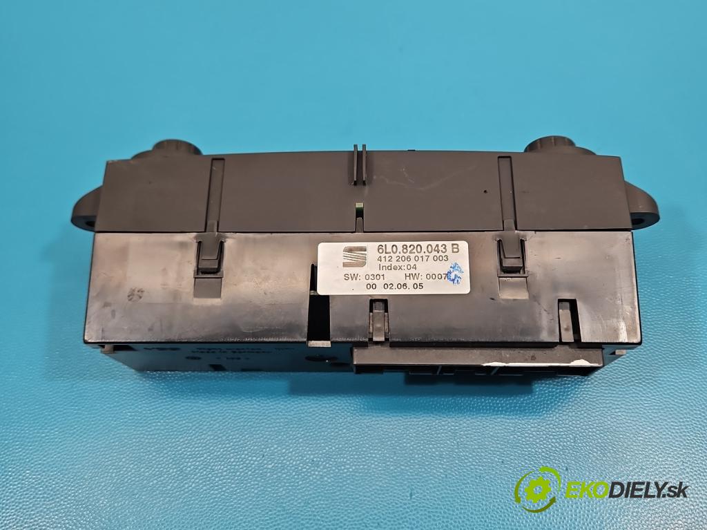 Seat Ibiza III 6L 2002-2008 1.4 16V 75 hp manual 55 kW 1390 cm3 5- palubní deska panel topení 6L0820043B