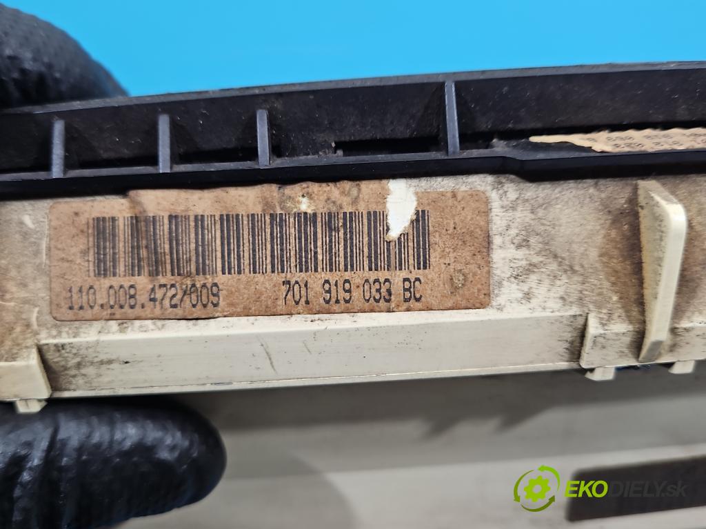 Vw Transporter T4 1990-2003 2.4d 77 HP manual 57 kW 2370 cm3 5- prístrojovka/ budíky 701919033BC (Prístrojová doska)