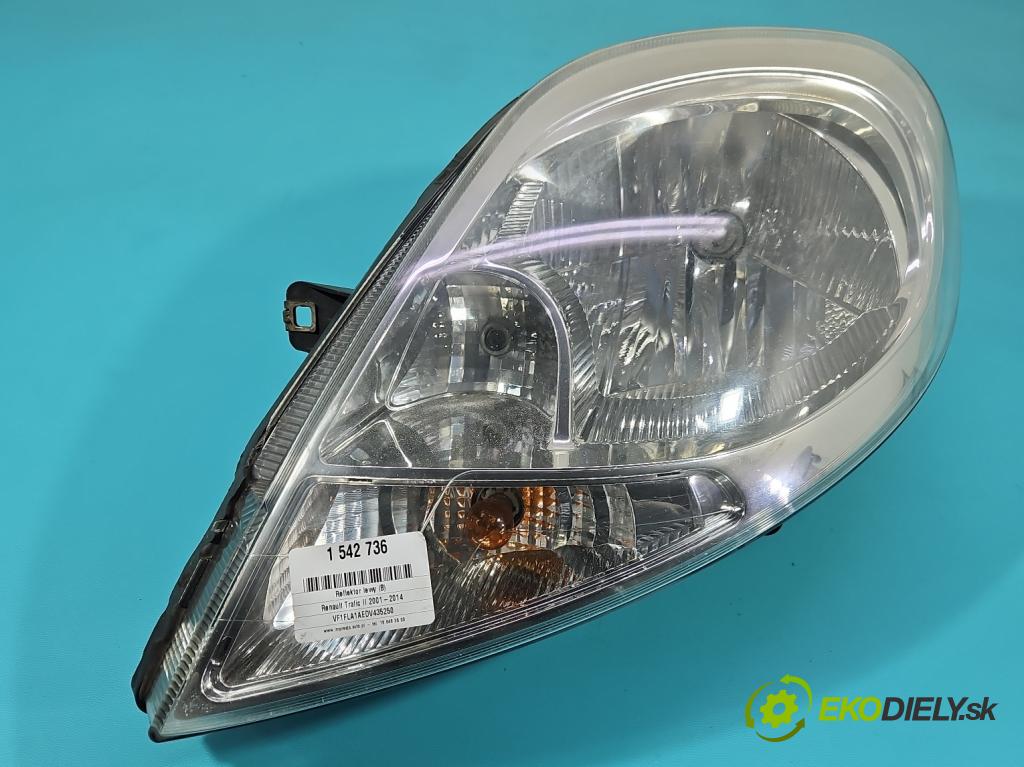Renault Trafic II 2001-2014 2.0 dci 114 HP manual 84 kW 1995 cm3 5- Reflektor: ľavý 8200701354 (Kľučka dverí ostatné)