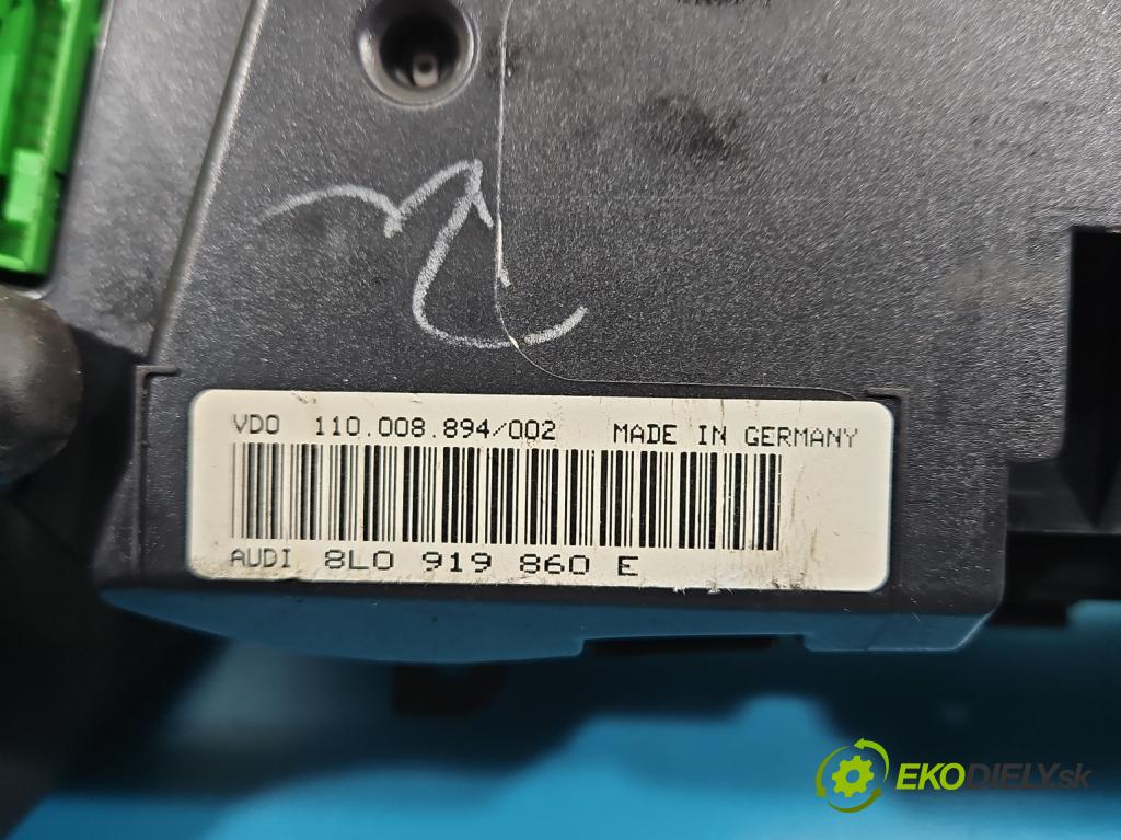 Audi A3 8L 1996-2003 1.6 SR 101 HP manual 74 kW 1595 cm3 3- prístrojovka/ budíky 8L0919860E (Prístrojová doska)