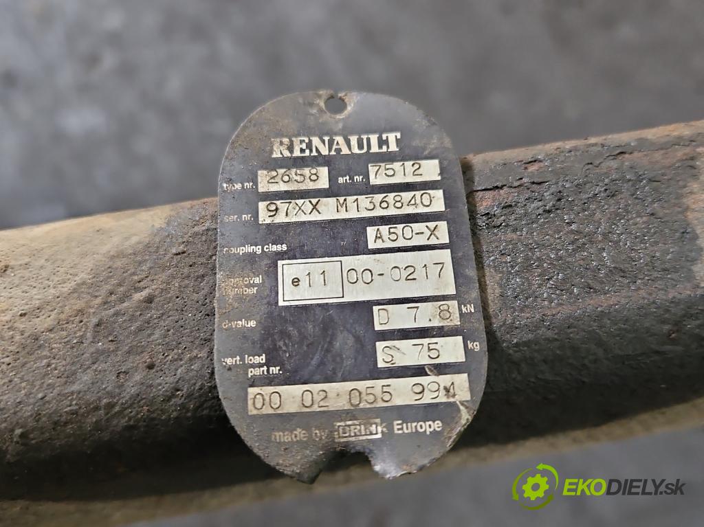 Renault Trafic II 2001-2014 2.0 dci 114 hp manual 84 kW 1995 cm3 5- oko tažné  (Tažné zařízení)