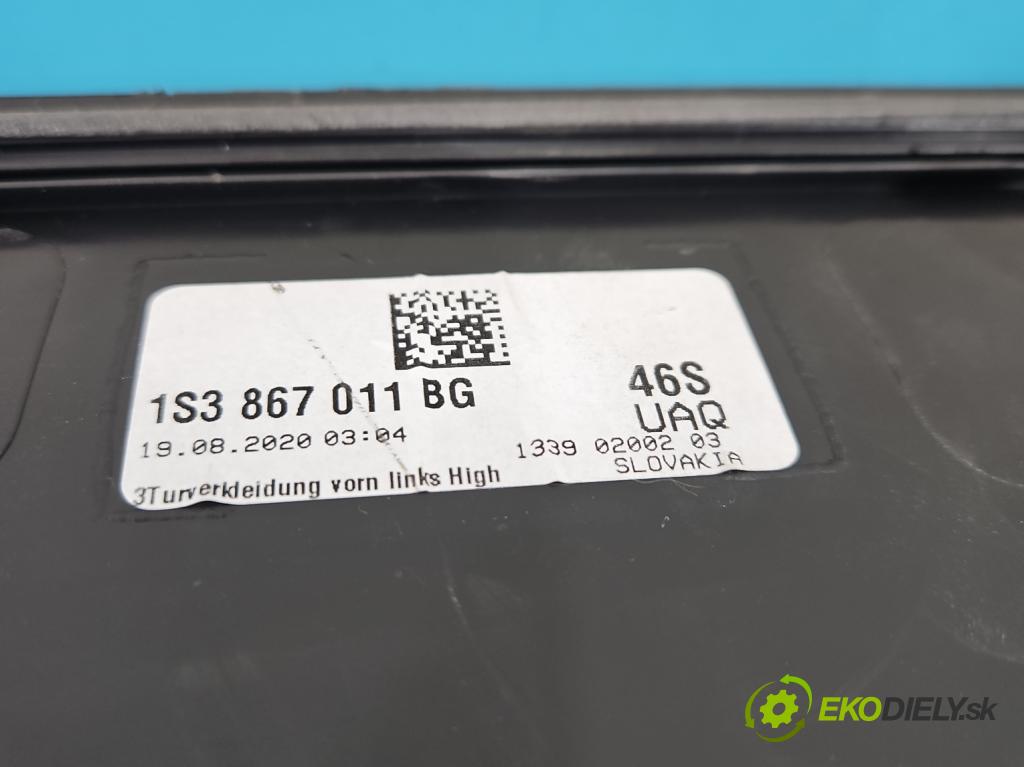 Vw Up! 1.0 MPI 60 HP manual 44 kW 999 cm3 3- Čalounictví: dvere predné ľavé