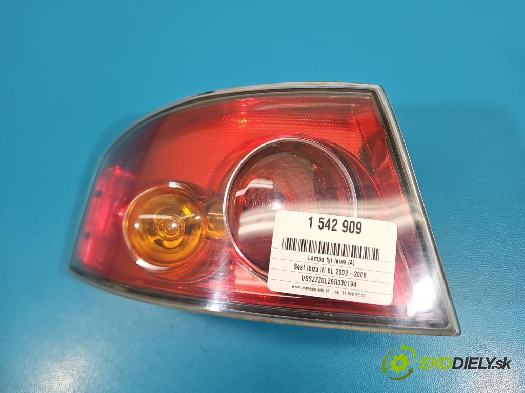 Seat Ibiza III 6L 2002-2008 1.4 16V 75 HP manual 55 kW 1390 cm3 5- svetlo / reflektor zadné ľavé 6L6945095C (Kľučka dverí ostatné)