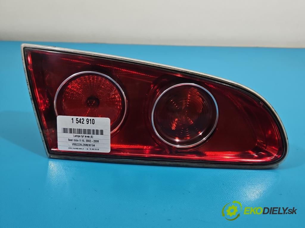 Seat Ibiza III 6L 2002-2008 1.4 16V 75 HP manual 55 kW 1390 cm3 5- svetlo / reflektor zadné ľavé 6L6945093F (Kľučka dverí ostatné)