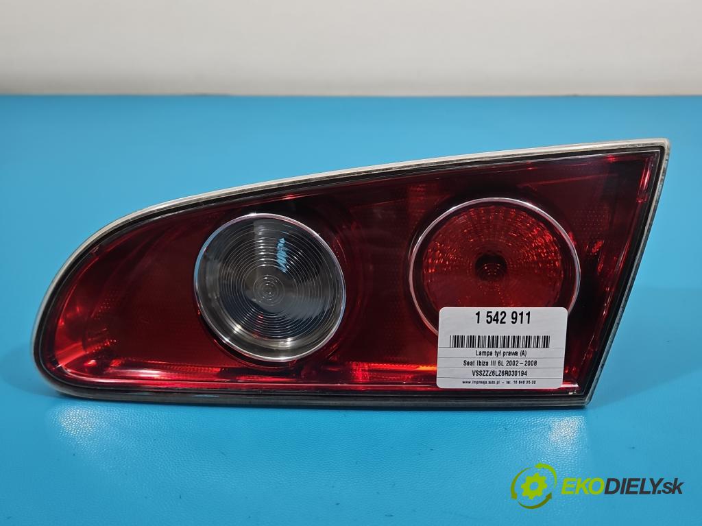 Seat Ibiza III 6L 2002-2008 1.4 16V 75 HP manual 55 kW 1390 cm3 5- svetlo / reflektor zadné pravé 6L6945094 (Kľučka dverí ostatné)