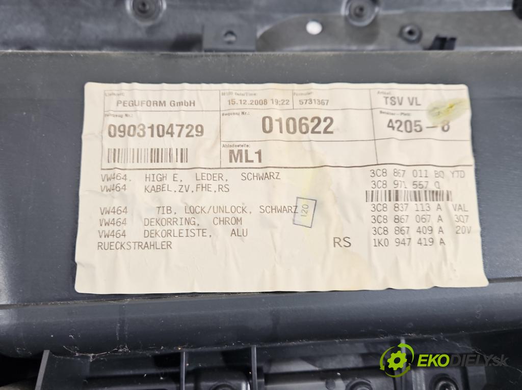 Vw Passat CC 2008-2016 2.0 tdi 170 HP manual 125 kW 1968 cm3 4- Čalounictví: dvere predné ľavé
