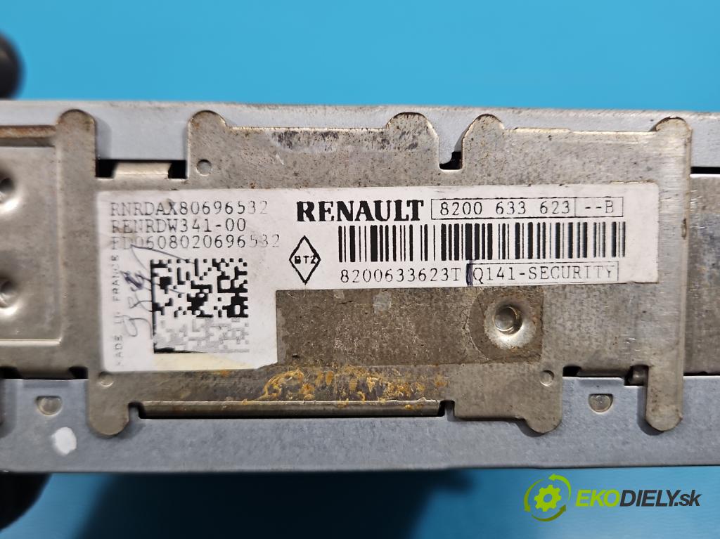 Renault Clio III 2005-2012 1.5 dci 68 HP manual 50 kW 1461 cm3 3- Radio originál 8200633623B