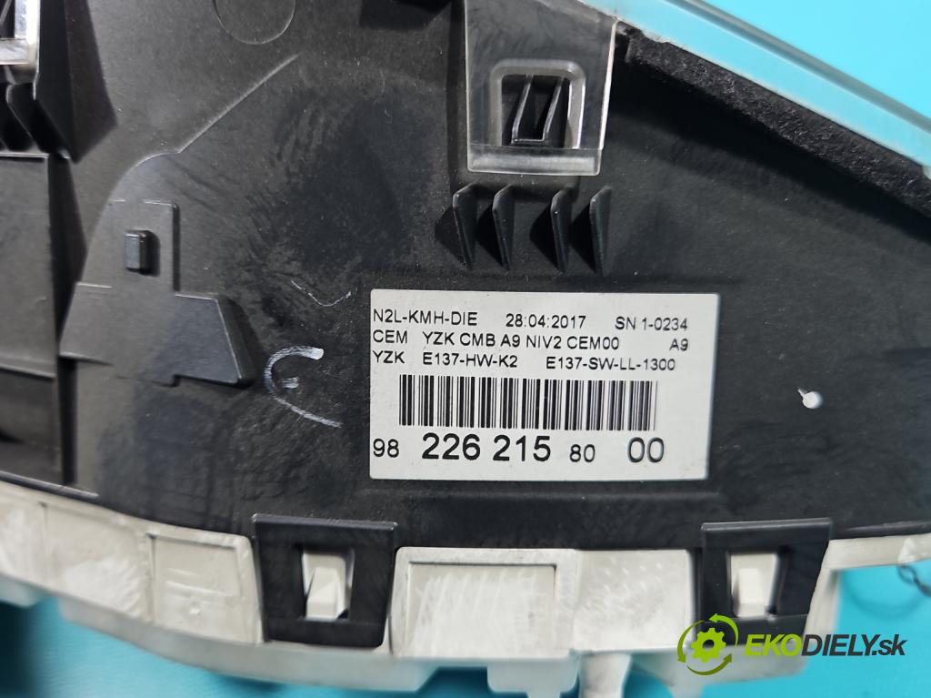 Peugeot 208 I 2012-2019 1.6 hdi 75 HP manual 55 kW 1560 cm3 5- prístrojovka/ budíky 9822621580 (Prístrojová doska)