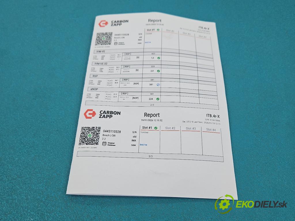 Renault Scenic III 2009-2016 1.9 dci 131 HP manual 96 kW 1870 cm3 5- vstrek 0445110328 (Vstrekovač paliva)