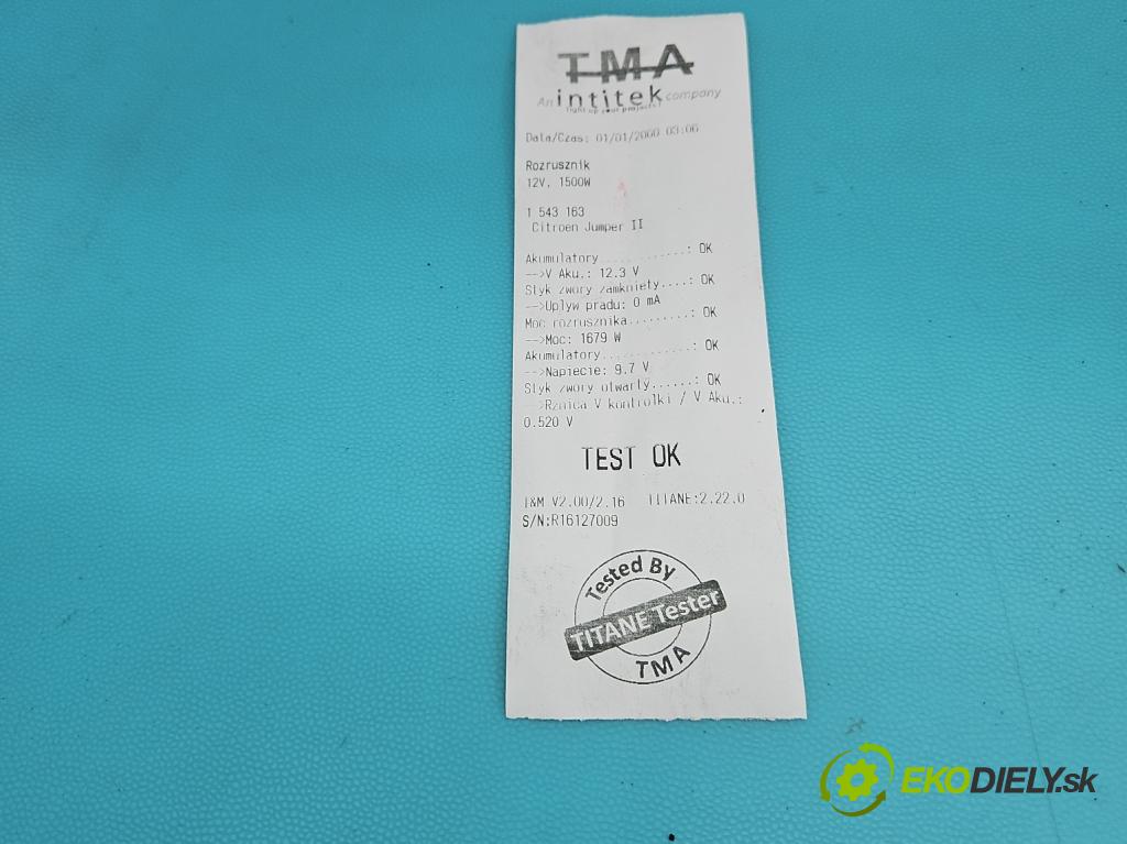 Citroen Jumper II 2006-2014 2.2 hdi 120 HP manual 88 kW 2198 cm3 5- štartér  (Štartér)