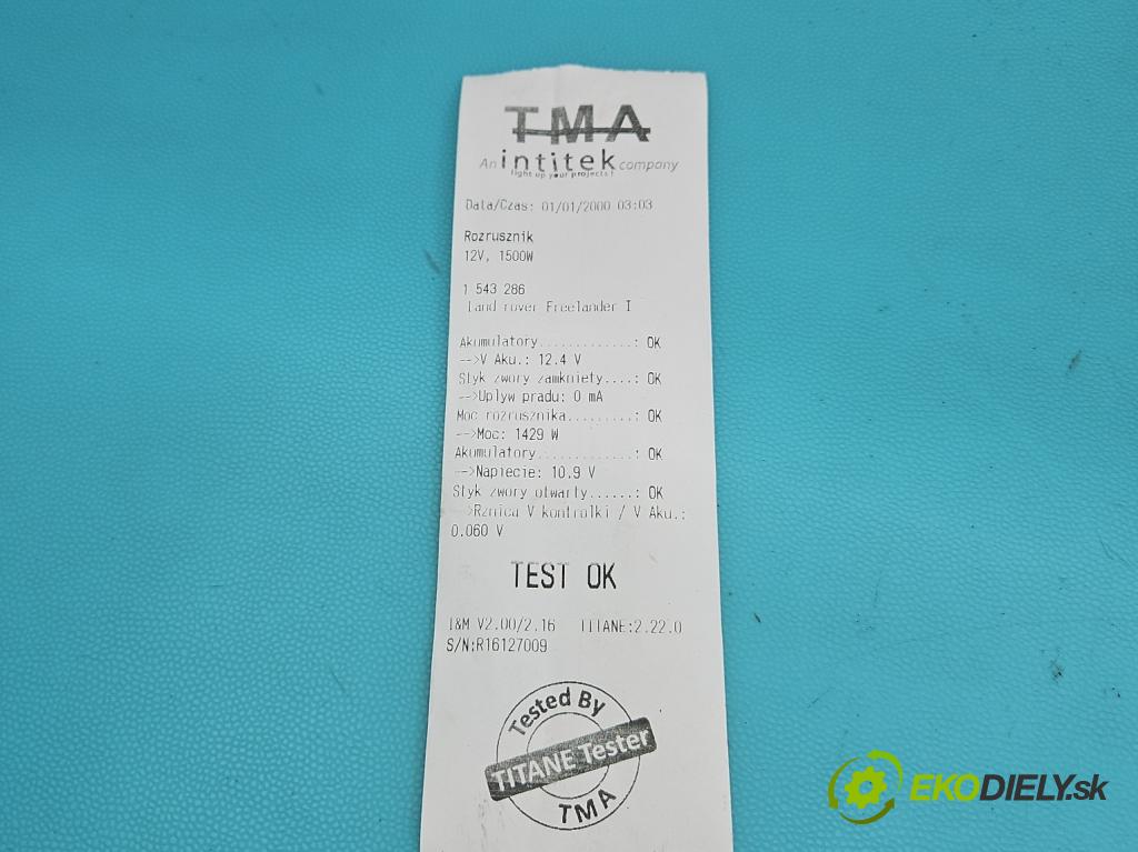 Land rover Freelander I 1998-2006 2.0 TD 98 HP manual 72 kW 1994 cm3 3- štartér 228000-3981 (Štartér)