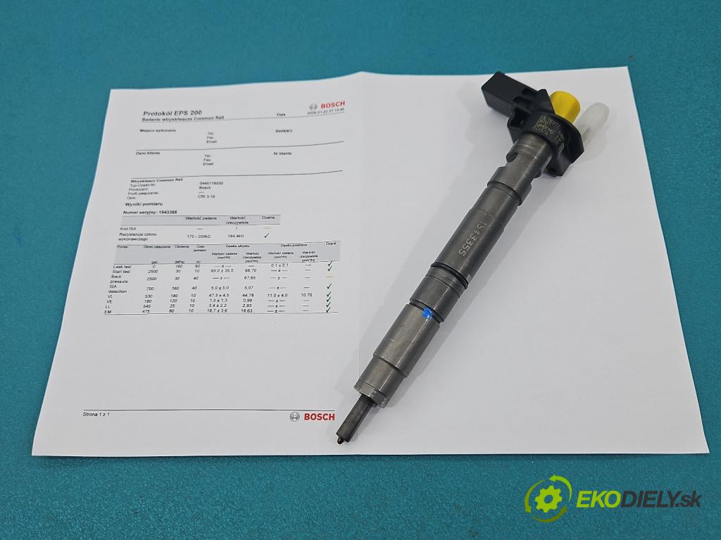 Vw Passat CC 2008-2016 2.0 tdi 170 hp manual 125 kW 1968 cm3 4- vstřikovač 0445116030 (Vstřikovač paliva)