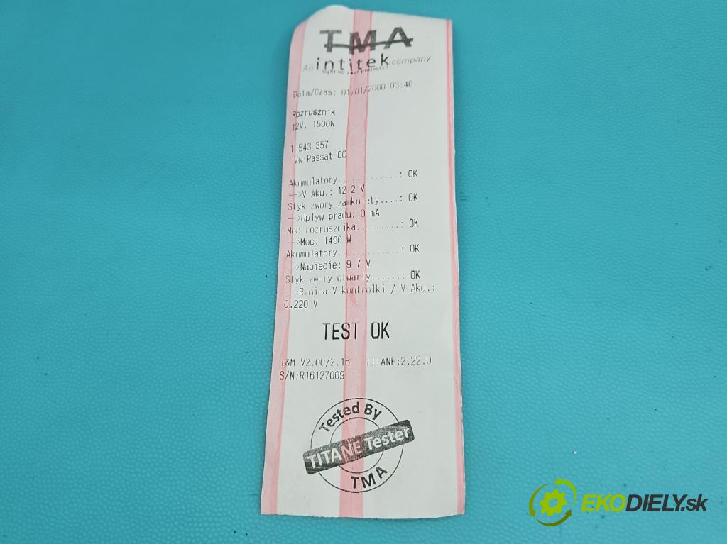 Vw Passat CC 2008-2016 2.0 tdi 170 HP manual 125 kW 1968 cm3 4- štartér 02M911024A (Štartér)