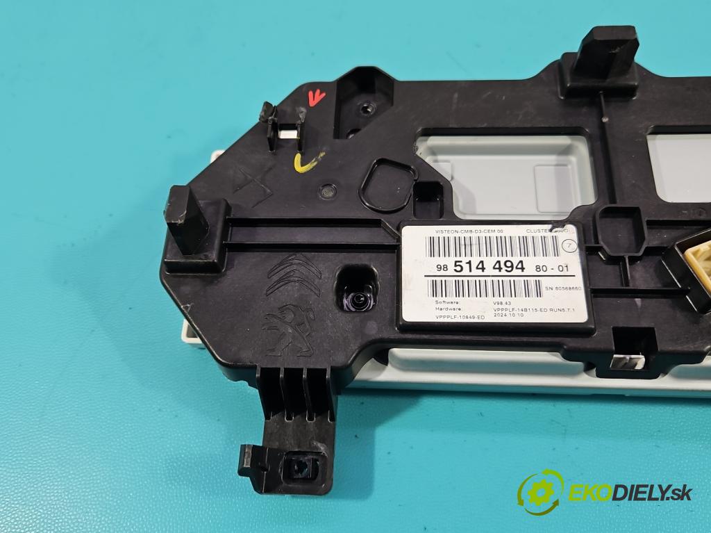 Opel Grandland 2017–2024 1.2 T 131 hp manual 96 kW 1199 cm3 5- Přístrojová deska 9851449480 (Přístrojová deska)