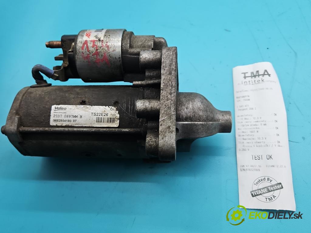 Peugeot 208 I 2012-2019 1.6 hdi 75 HP manual 55 kW 1560 cm3 5- štartér 9662854180 (Štartér)