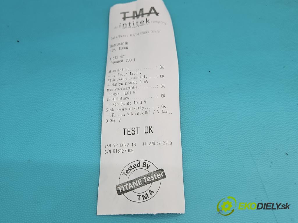 Peugeot 208 I 2012-2019 1.6 hdi 75 HP manual 55 kW 1560 cm3 5- štartér 9662854180 (Štartér)