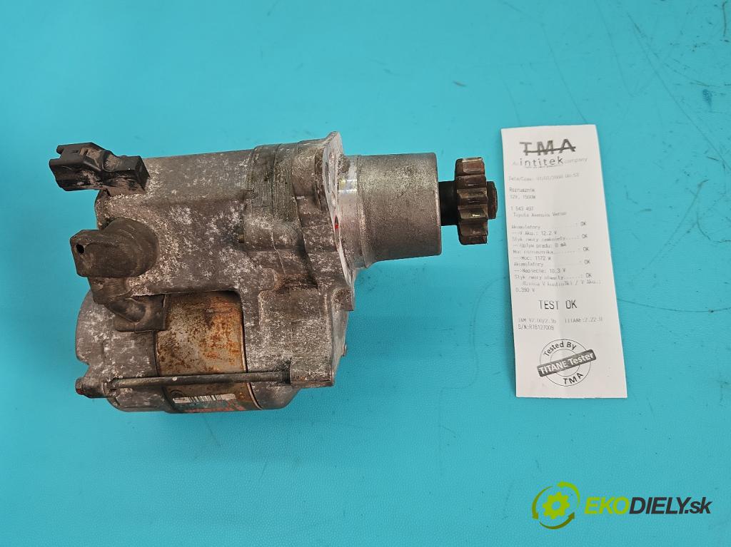 Toyota Avensis Verso 2001-2009 2.0 vvti 150 hp manual 110 kW 1998 cm3 5- startér: 28100-74270 (Startér)
