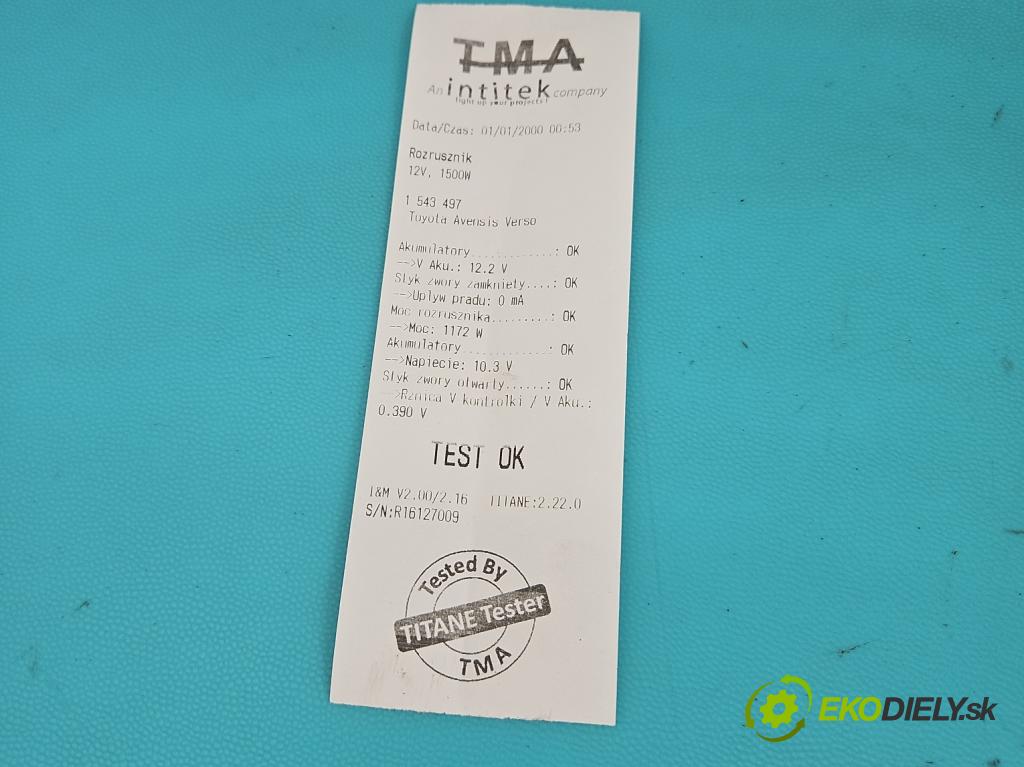 Toyota Avensis Verso 2001-2009 2.0 vvti 150 hp manual 110 kW 1998 cm3 5- startér: 28100-74270 (Startér)